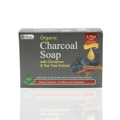 Organic Charcoal Soap For Acne, Blackheads, Pores Cleansing - Dr Romia (2)
